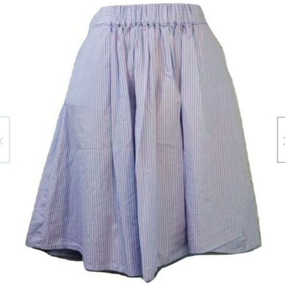 J.CREW CANDY STRIPER BLUE & RED STRIPED CIRCLE COTTON FLARED MINI SKIRT S - Picture 1 of 7